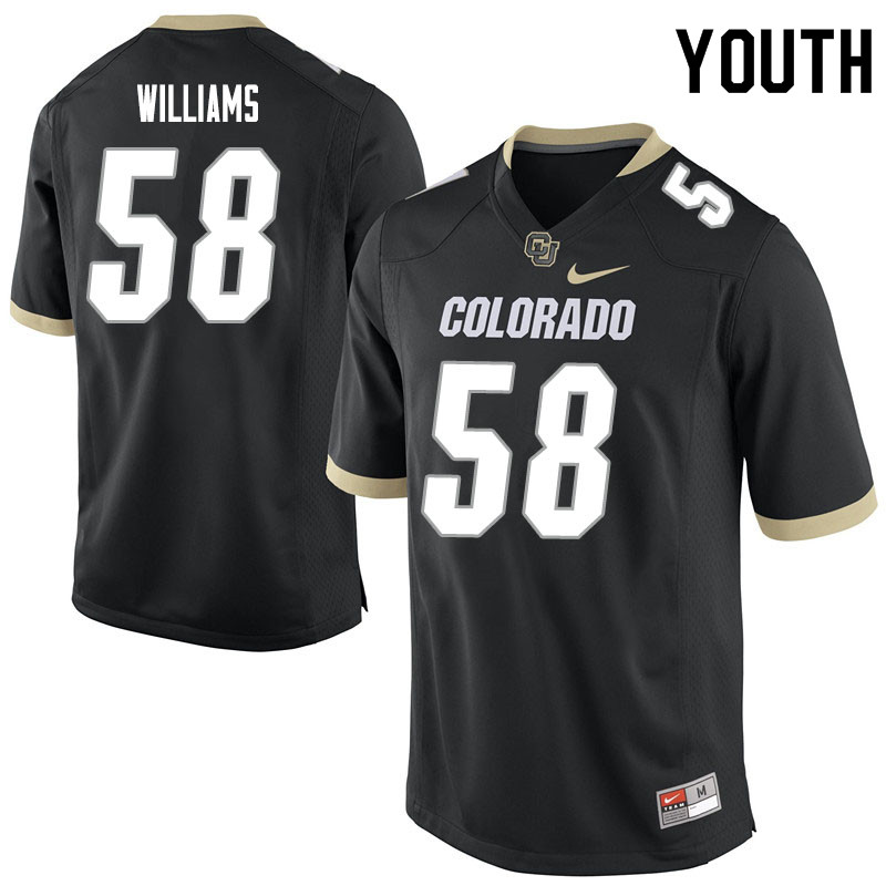 Youth #58 Alvin Williams Colorado Buffaloes College Football Jerseys Sale-Black - Click Image to Close